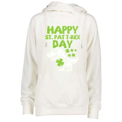 St Patricks Day Shirts Happy St Pat Trex Day Dino Gift Womens Funnel Neck Pullover Hood