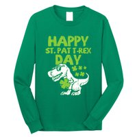 St Patricks Day Shirts Happy St Pat Trex Day Dino Gift Long Sleeve Shirt