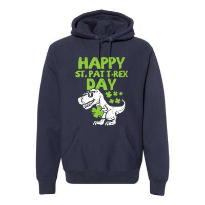 St Patricks Day Shirts Happy St Pat Trex Day Dino Gift Premium Hoodie