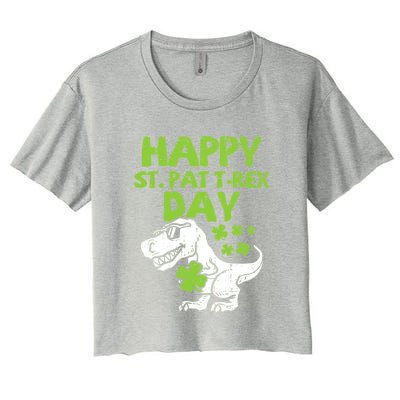 St Patricks Day Shirts Happy St Pat Trex Day Dino Gift Women's Crop Top Tee