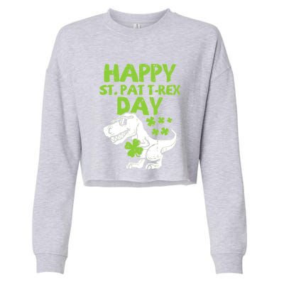 St Patricks Day Shirts Happy St Pat Trex Day Dino Gift Cropped Pullover Crew