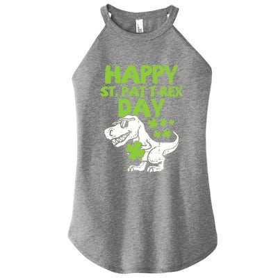 St Patricks Day Shirts Happy St Pat Trex Day Dino Gift Women's Perfect Tri Rocker Tank