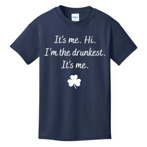 St Patrick's Day Funny Drinking It's Me Hi I'm The Drunkest Kids T-Shirt