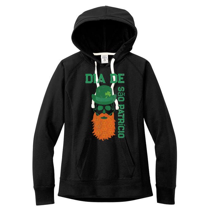 SAINT PATRICK'S DAY SKULL DESIGN Women's Fleece Hoodie