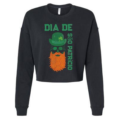 SAINT PATRICK'S DAY SKULL DESIGN Cropped Pullover Crew