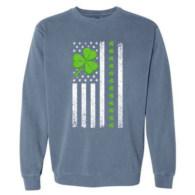 St Patrick's Day Irish American Flag Great Gift Garment-Dyed Sweatshirt