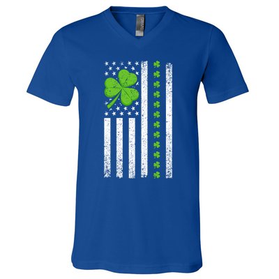 St Patrick's Day Irish American Flag Great Gift V-Neck T-Shirt