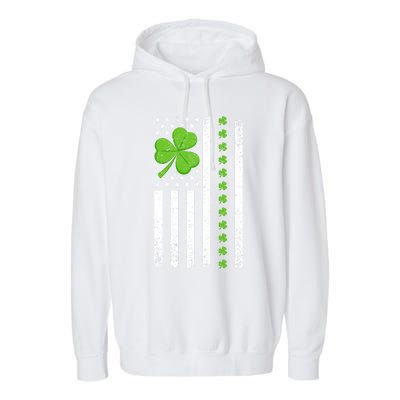 St Patrick's Day Irish American Flag Great Gift Garment-Dyed Fleece Hoodie