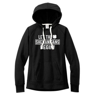 St Patricks Day Shirts Let The Shenanigans Begin Tie Dye Women's Fleece Hoodie