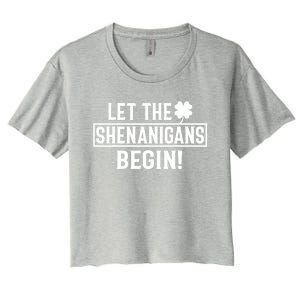 St Patricks Day Shirts Let The Shenanigans Begin Tie Dye Women's Crop Top Tee