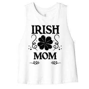 St Patricks Day Proud Irish Mom Clover Shamrock Cool Gift Women's Racerback Cropped Tank