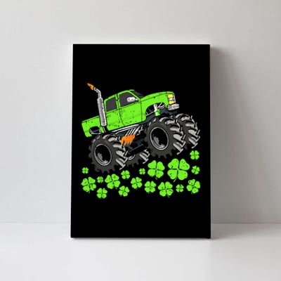 St Patricks Day Lucky Monster Truck Canvas