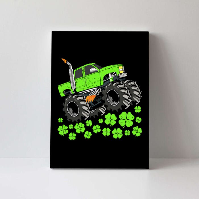 St Patricks Day Lucky Monster Truck Canvas