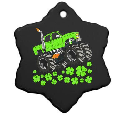 St Patricks Day Lucky Monster Truck Ceramic Star Ornament