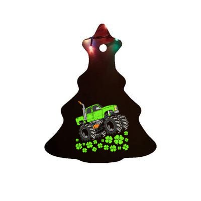 St Patricks Day Lucky Monster Truck Ceramic Tree Ornament