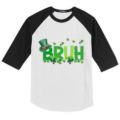 Saint Patricks Day Bruh St Pattys Day Kids Colorblock Raglan Jersey