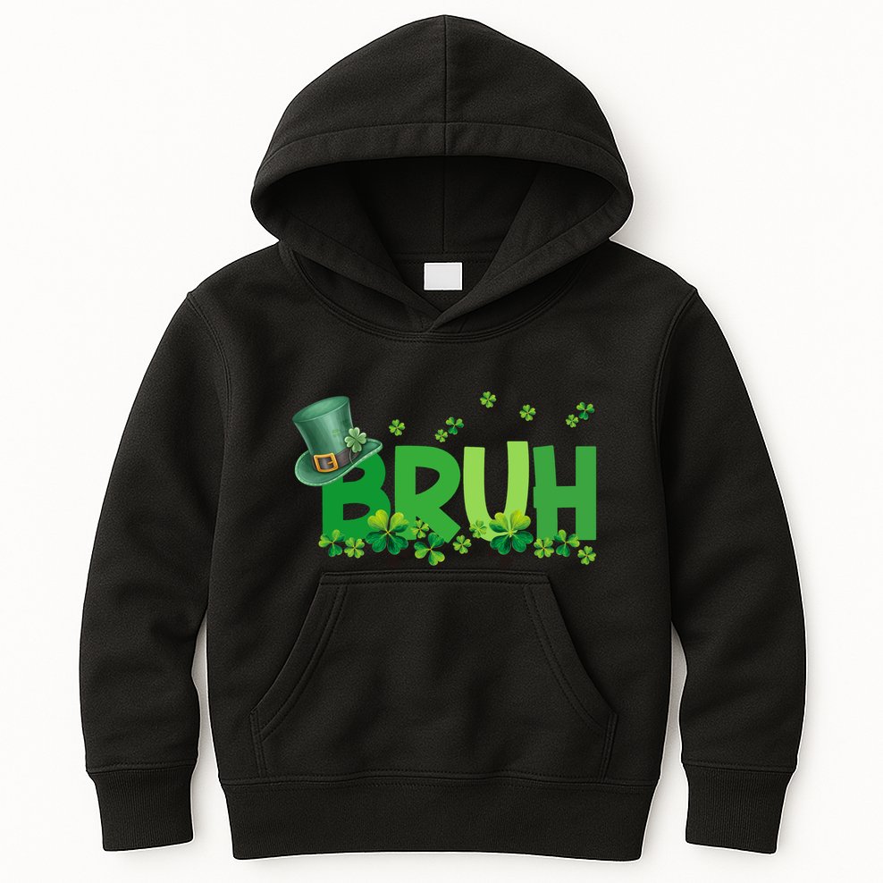 Saint Patricks Day Bruh St Pattys Day Kids Hoodie