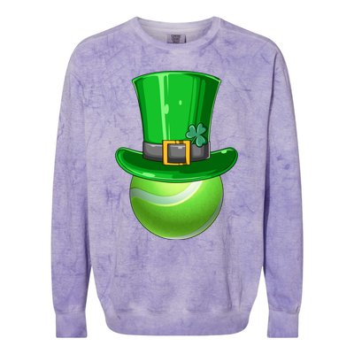 St Patrick's Day Tennis Irish Tennis Players Leprechaun Hat Gift Colorblast Crewneck Sweatshirt