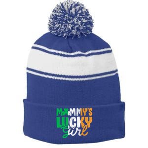 St Patricks Day Gift Stripe Pom Pom Beanie