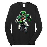 St PatrickS Day Leprechaun Football Player Irish Long Sleeve Shirt