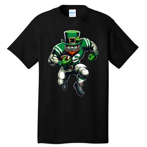 St PatrickS Day Leprechaun Football Player Irish Tall T-Shirt