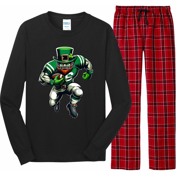 St PatrickS Day Leprechaun Football Player Irish Long Sleeve Pajama Set