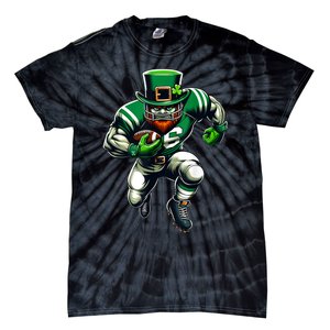 St PatrickS Day Leprechaun Football Player Irish Tie-Dye T-Shirt