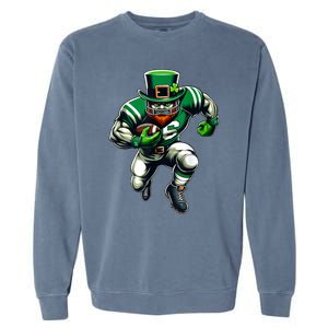 St PatrickS Day Leprechaun Football Player Irish Garment-Dyed Sweatshirt