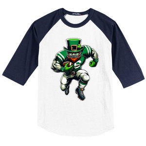 St PatrickS Day Leprechaun Football Player Irish Baseball Sleeve Shirt