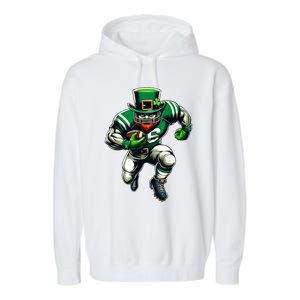 St PatrickS Day Leprechaun Football Player Irish Garment-Dyed Fleece Hoodie