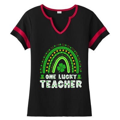 St. Patrick's Day One Lucky Teacher Ireland Premium Ladies Halftime Notch Neck Tee