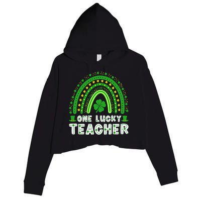 St. Patrick's Day One Lucky Teacher Ireland Premium Crop Fleece Hoodie