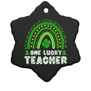 St. Patrick's Day One Lucky Teacher Ireland Premium Ceramic Star Ornament