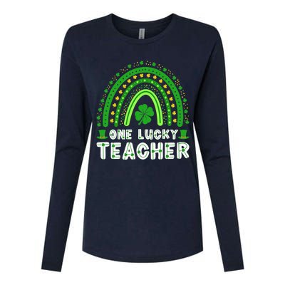 St. Patrick's Day One Lucky Teacher Ireland Premium Womens Cotton Relaxed Long Sleeve T-Shirt