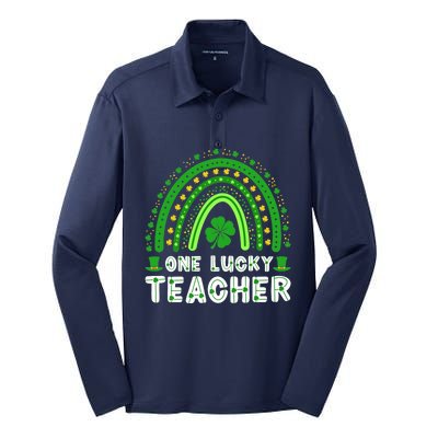 St. Patrick's Day One Lucky Teacher Ireland Premium Silk Touch Performance Long Sleeve Polo