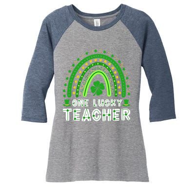 St. Patrick's Day One Lucky Teacher Ireland Premium Women's Tri-Blend 3/4-Sleeve Raglan Shirt