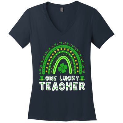 St. Patrick's Day One Lucky Teacher Ireland Premium Women's V-Neck T-Shirt