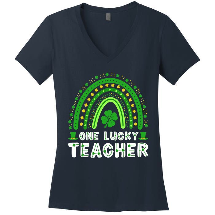 St. Patrick's Day One Lucky Teacher Ireland Premium Women's V-Neck T-Shirt