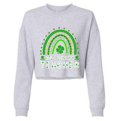 St. Patrick's Day One Lucky Teacher Ireland Premium Cropped Pullover Crew