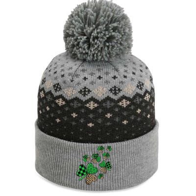 St. Patricks Day Shamrock Irish Leopard Print Plaid Pattern The Baniff Cuffed Pom Beanie