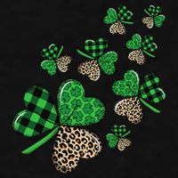 St. Patricks Day Shamrock Irish Leopard Print Plaid Pattern Ladies PosiCharge Tri-Blend Wicking Tank