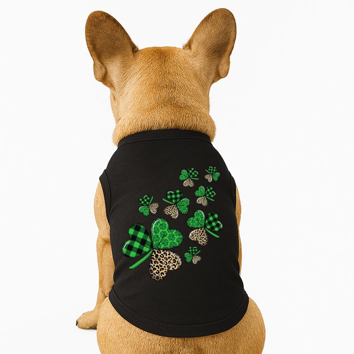 St. Patricks Day Shamrock Irish Leopard Print Plaid Pattern Doggie Tank