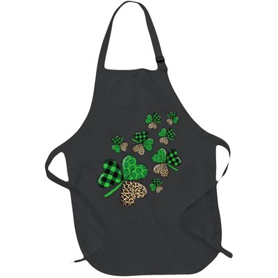 St. Patricks Day Shamrock Irish Leopard Print Plaid Pattern Apron