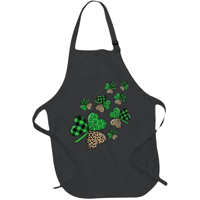 St. Patricks Day Shamrock Irish Leopard Print Plaid Pattern Apron