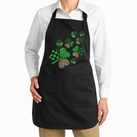 St. Patricks Day Shamrock Irish Leopard Print Plaid Pattern Apron