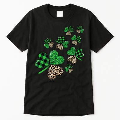 St. Patricks Day Shamrock Irish Leopard Print Plaid Pattern Tall T-Shirt