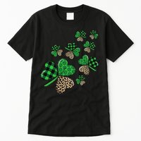 St. Patricks Day Shamrock Irish Leopard Print Plaid Pattern Tall T-Shirt