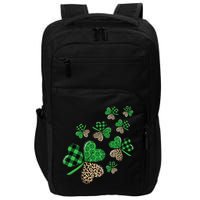 St. Patricks Day Shamrock Irish Leopard Print Plaid Pattern Impact Tech Backpack