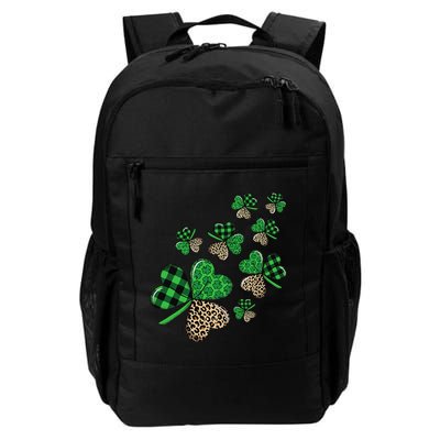 St. Patricks Day Shamrock Irish Leopard Print Plaid Pattern Backpack