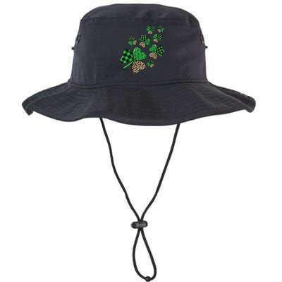 St. Patricks Day Shamrock Irish Leopard Print Plaid Pattern Bucket Hat